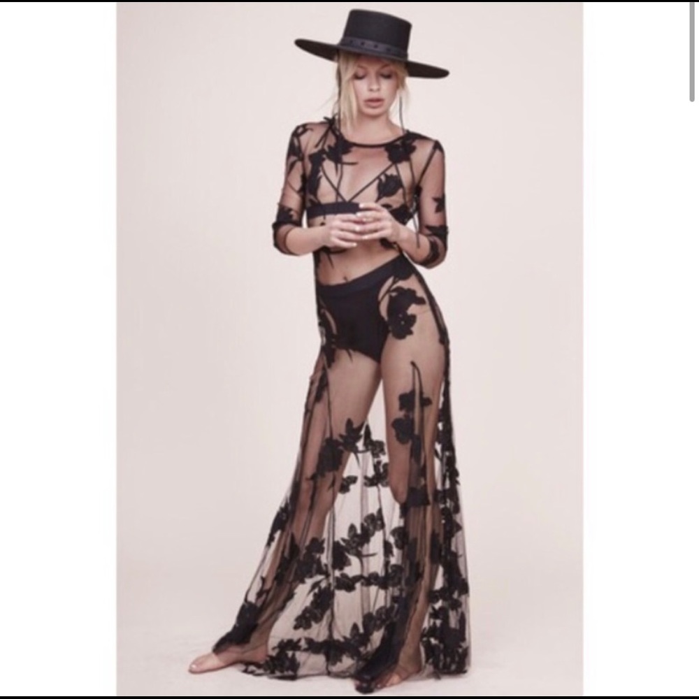 For Love and Lemons Black Orchid Maxi Dress